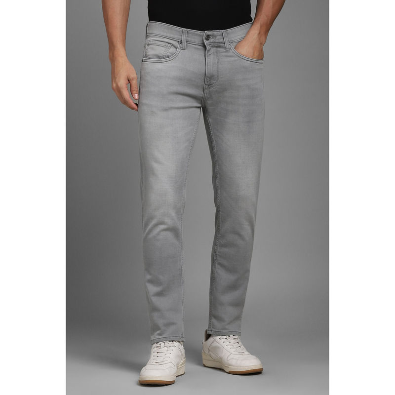 Louis Philippe Men Grey Light Slim Tapered Fit Jeans (36)