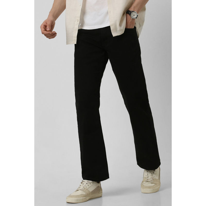 Peter England Men Black Dark Wash Regular-Fit Jeans (32)