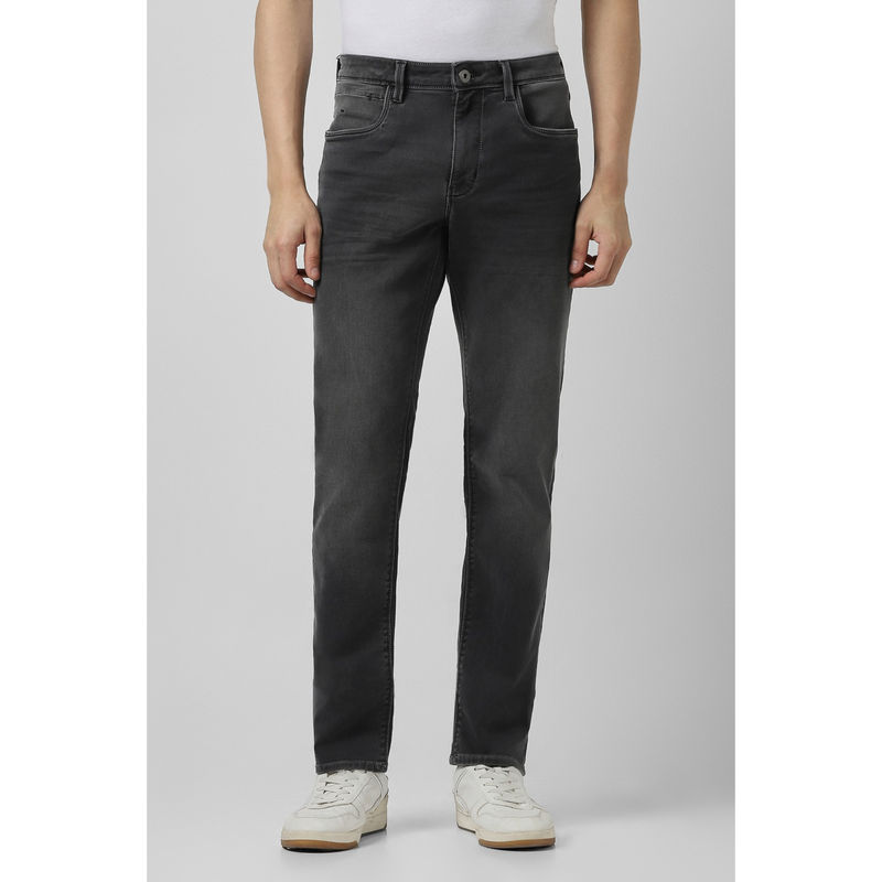 Van Heusen Men Grey Mid Wash Regular Fit Jeans (32)