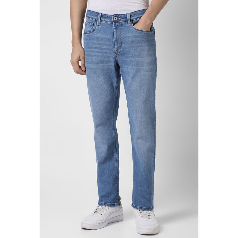 Van Heusen Men Blue Light Wash Slim Fit Jeans (30)