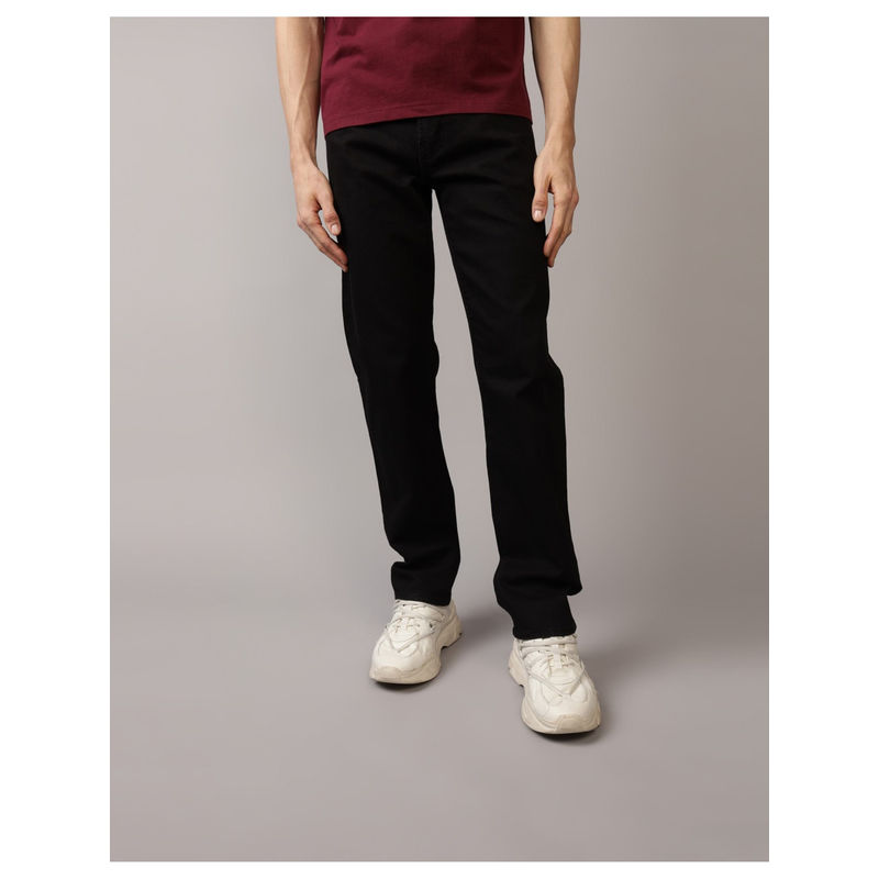 American Eagle Men Black Airflex Original Straight Jeans (30 x 32)