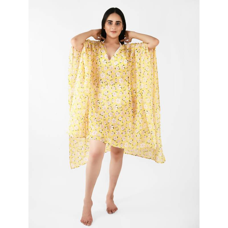 Blissence Women Kaftan Swim Cover Up (L)