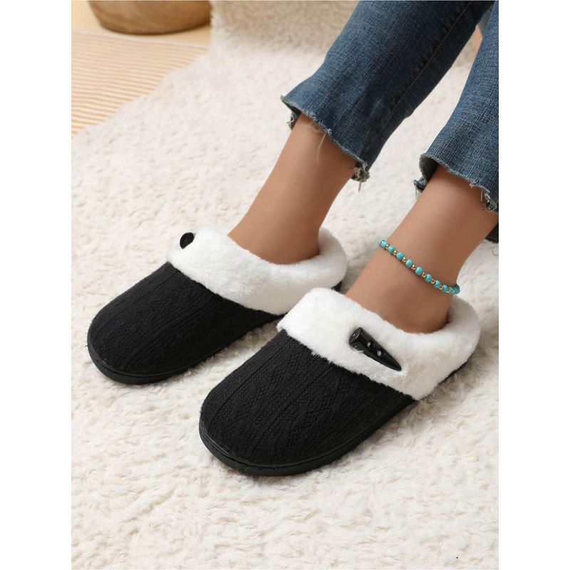Drunken Women Black Room Slippers (EURO 36)