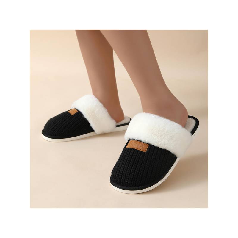 Drunken Women Black Room Slippers (EURO 36)