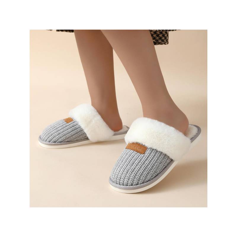Drunken Women Grey Room Slippers (EURO 38)
