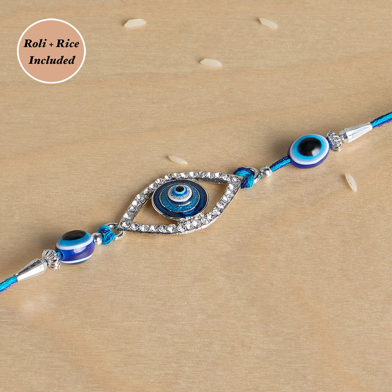 Buy Pipa Bella by Nykaa Fashion Studded Blue Evil Eye Rakhi Online