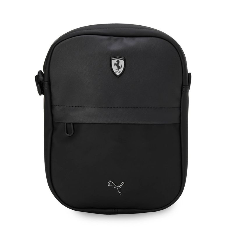 Black leather puma ferrari bag hot sale