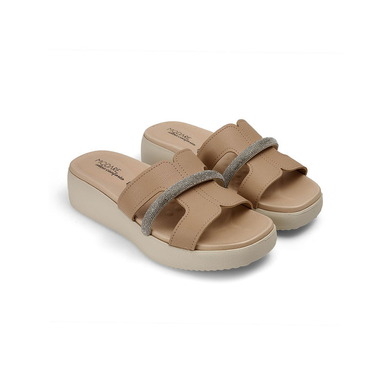 MODARE Beige Casual Sandals (EURO 39)