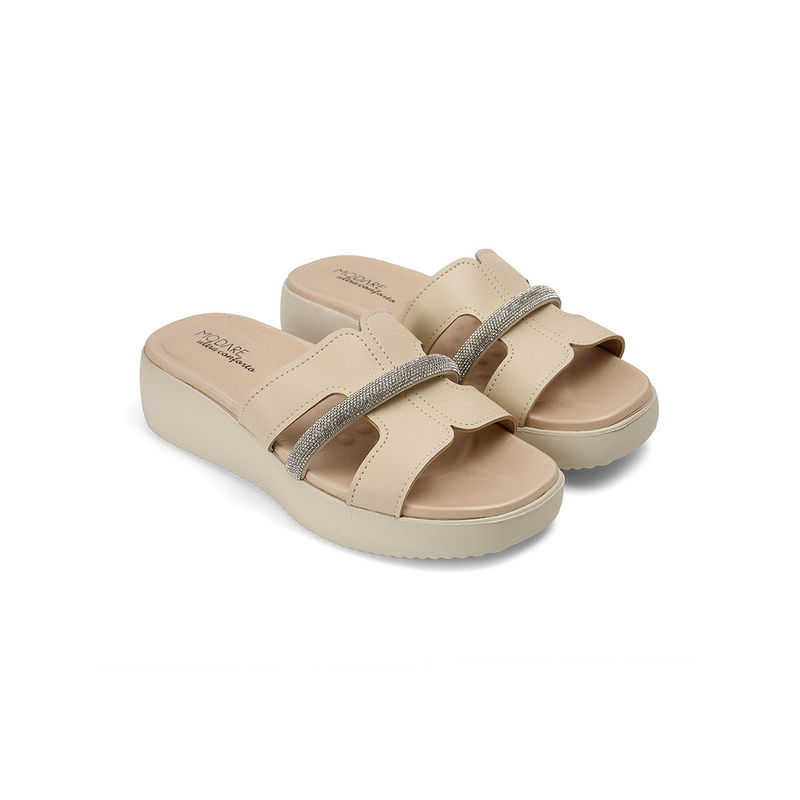 MODARE Cream Casual Sandals (EURO 37)
