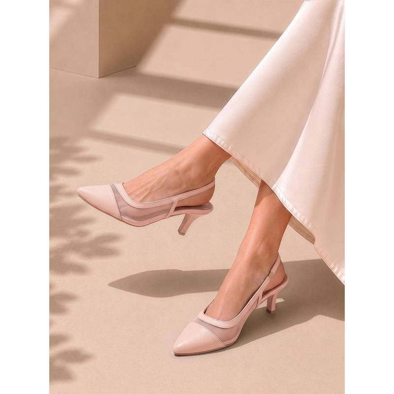 Louis Stitch Women Pink Luxury Comfort Kitten Heels (UK 3)