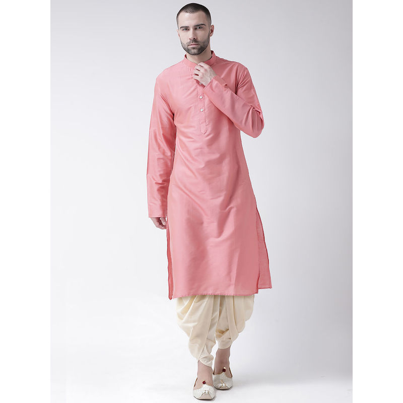 KISAH Men Pink Kurta and Dhoti (Set of 2) (42)
