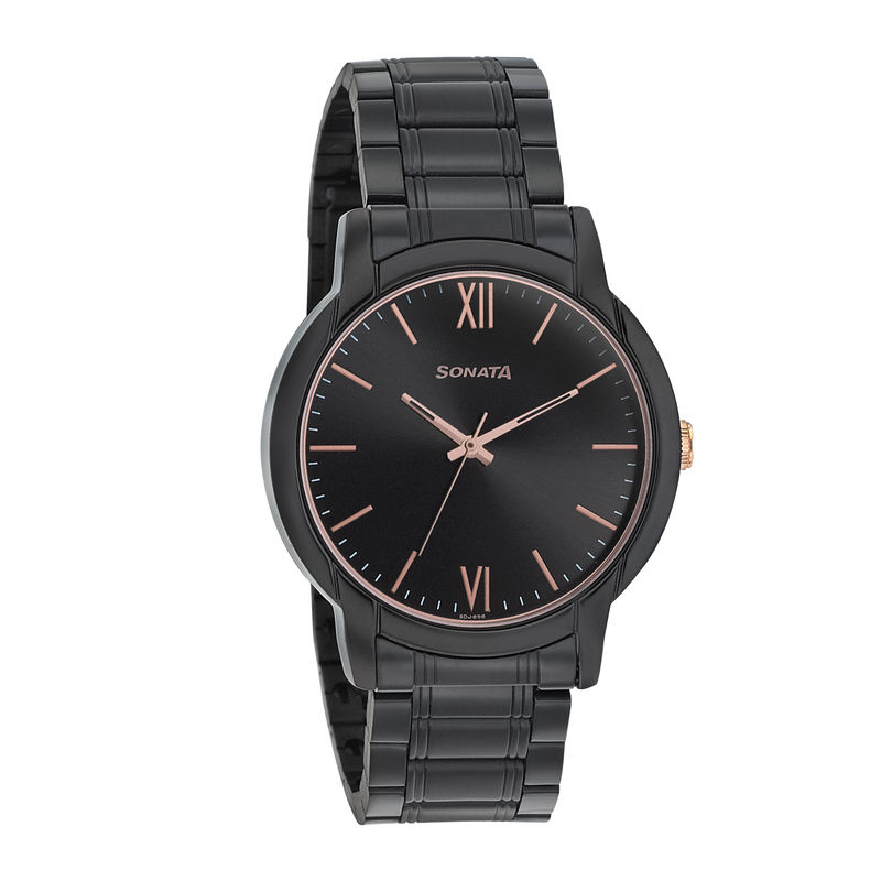 Sonata black dial watch sales