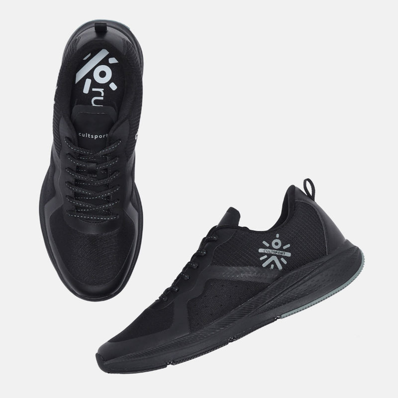 CULT Men Mesh Speedster Black Running Shoe (UK 8)