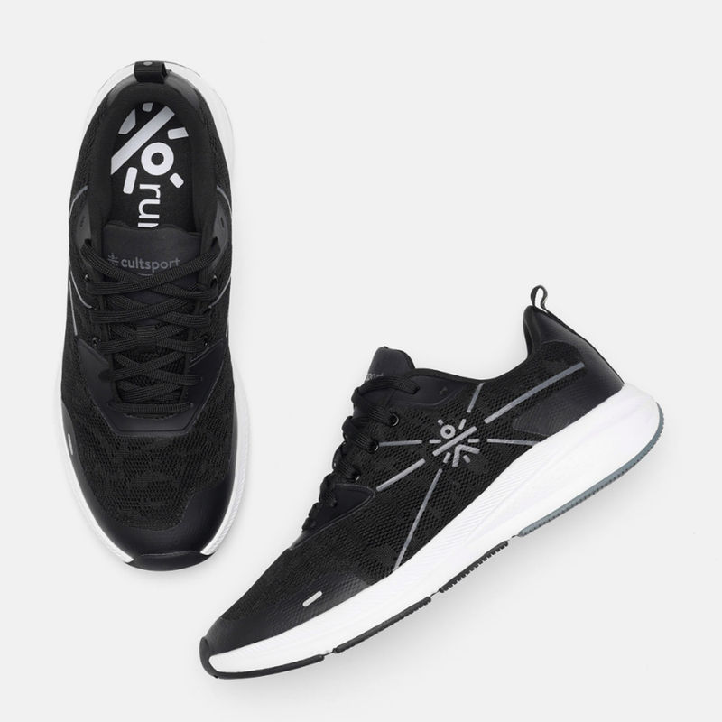 CULT Men Mesh Flomo Black Running Shoe (UK 6)