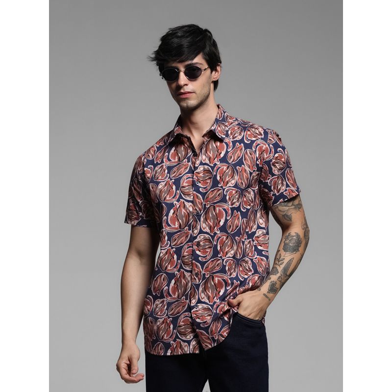 Jack & Jones Blue Regular Fit Printed Shirt (S)