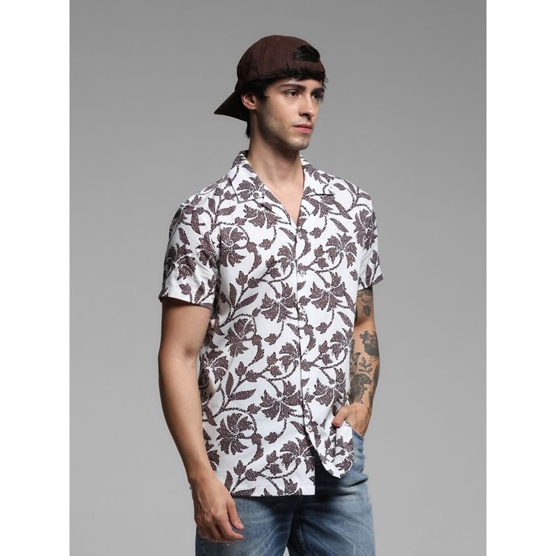 Jack & Jones White Comfort Fit Floral Shirt (S)