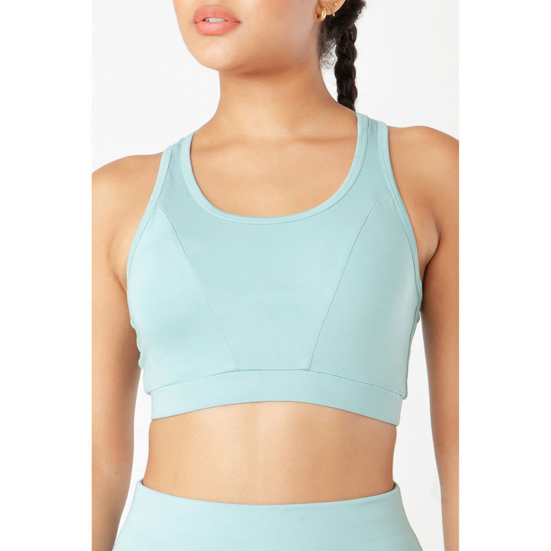 The Fit Theory Full Coverage Women Comfy Non Wired Medium Impact Sports Bra Green (M)
