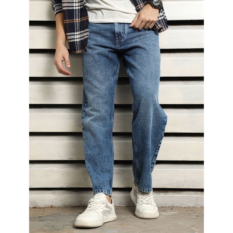 High Star Men's Blue Summer Cotton Relaxed Fit Mid-Rise Jeans (30)