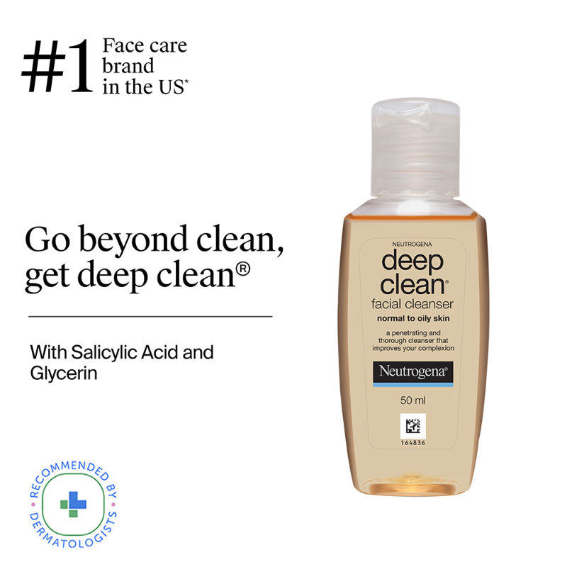 Neutrogena Deep Clean Facial Cleanser Face Wash for Normal to Oily Skin