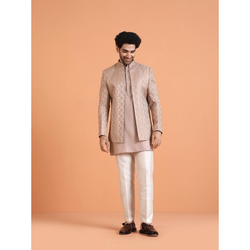 KISAH Men Mauve Woven Design Kurta, Sherwani and Pyjama (38)