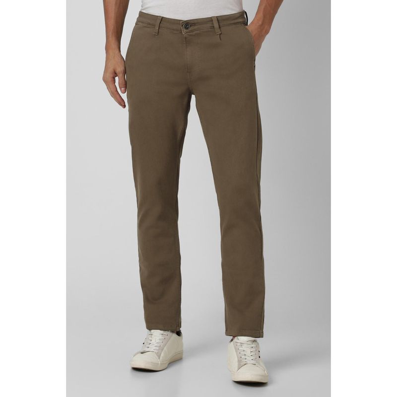 Van Heusen Men Brown Dark Wash Slip Fit Jeans (32)