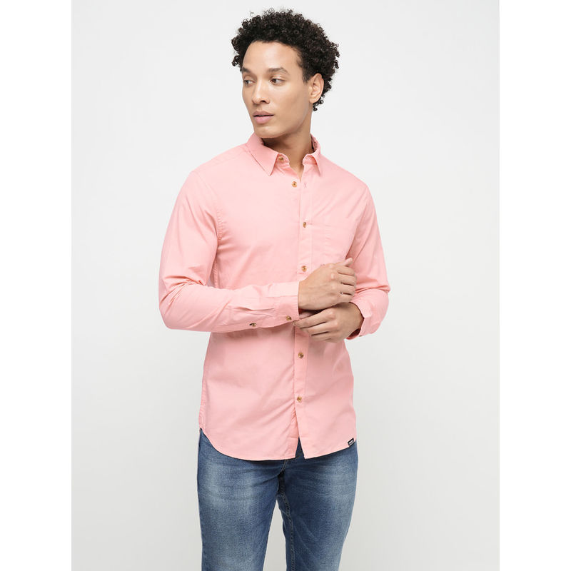 Jack & Jones Solid Pink Slim Fit Shirt (L)