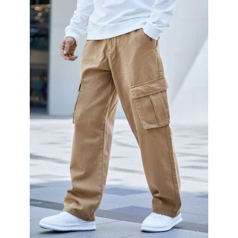 Off Duty India Neutral Nude Men Baggy Fit Cargo - Nude (30)