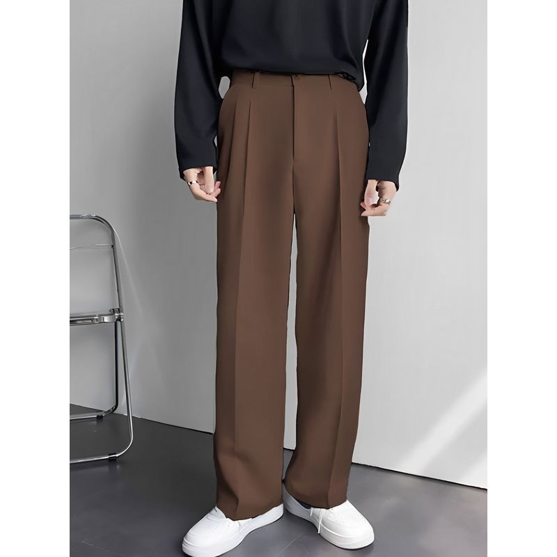 Off Duty India Korean Baggy Loose Fit Pants For Men - Brown (XL)