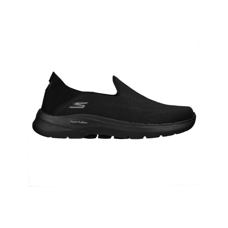 SKECHERS GO WALK 6 - TRAVERSE Black Walking Slip On (UK 7)