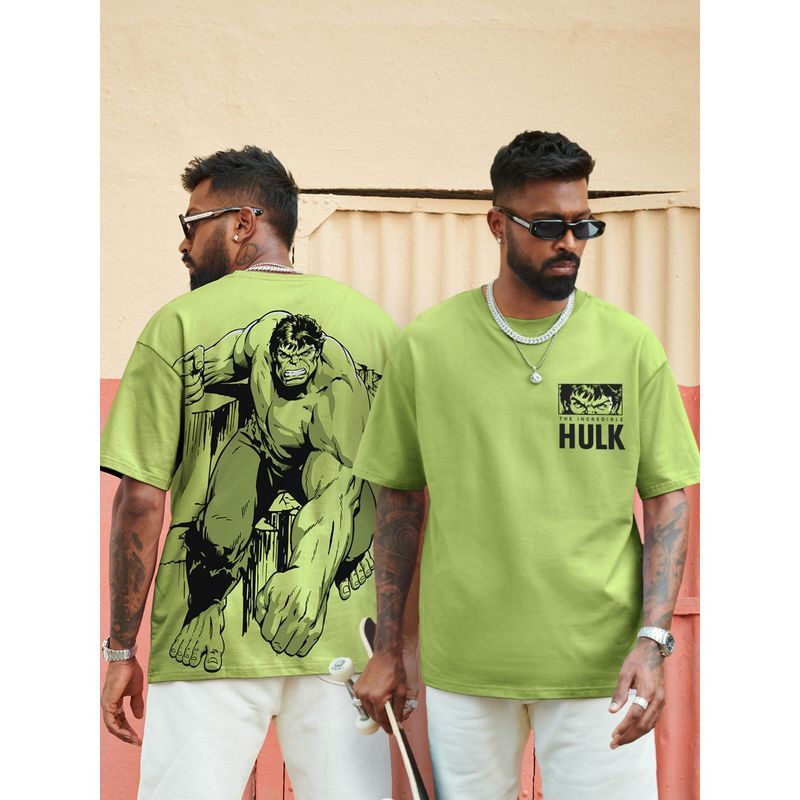 The Souled Store Official Hulk: The Incredible Men Oversized T-Shirts (M)