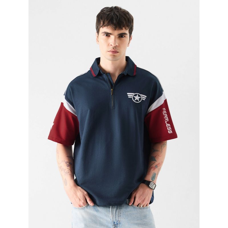 The Souled Store Captain America: Super Soldier Oversized Polos for Mens (M)