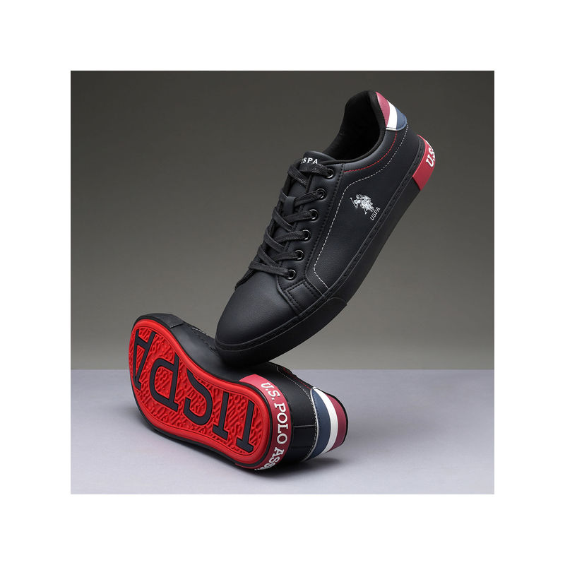 U.S. POLO ASSN. Men Rojas 2.0 Black Sneaker (UK 9)