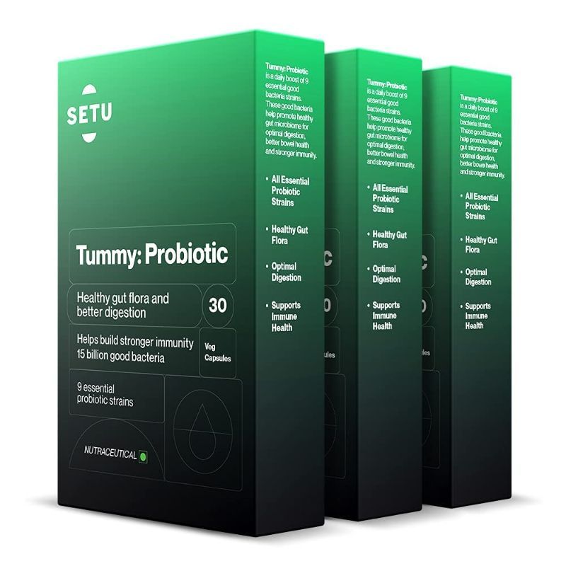 Setu Tummy Probiotics Naturally Fermented (9 Strains With 20 Billion CFUS) - Pack Of 3