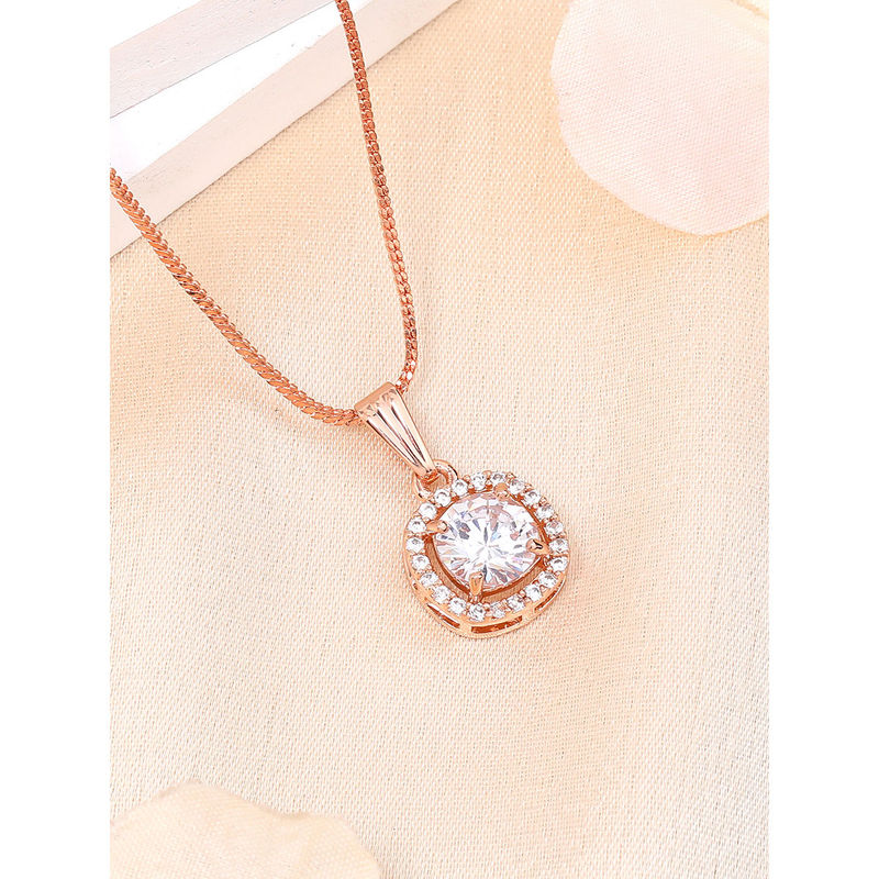 Buy Estele Rose Gold Plated Cz Elegant White Crystal Studded Gehenna ...