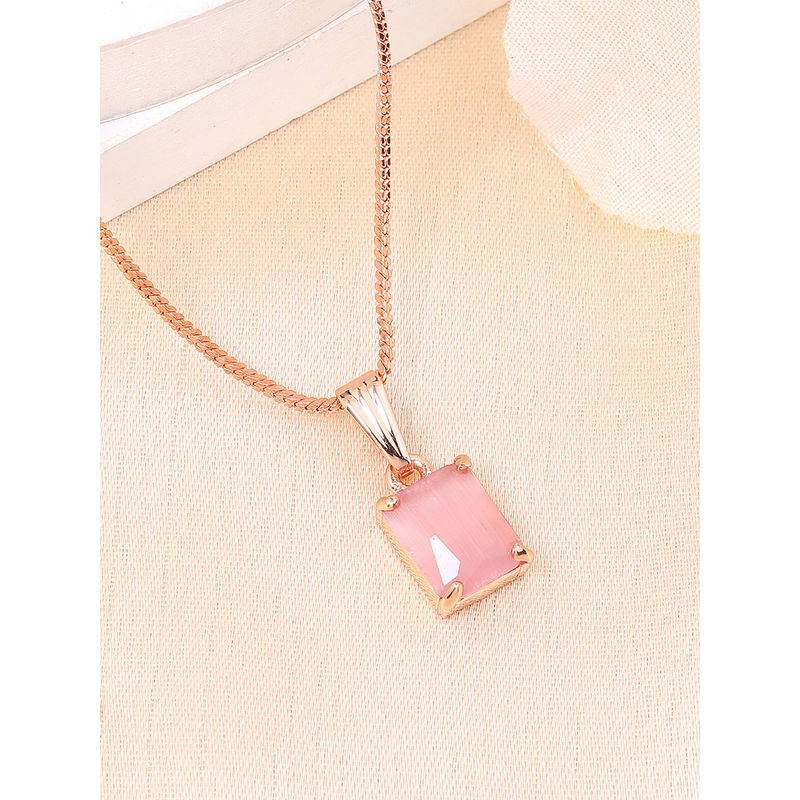 Buy Estele Rose Gold Plated Cz Mint Pink Solitaire Studded Gehenna ...