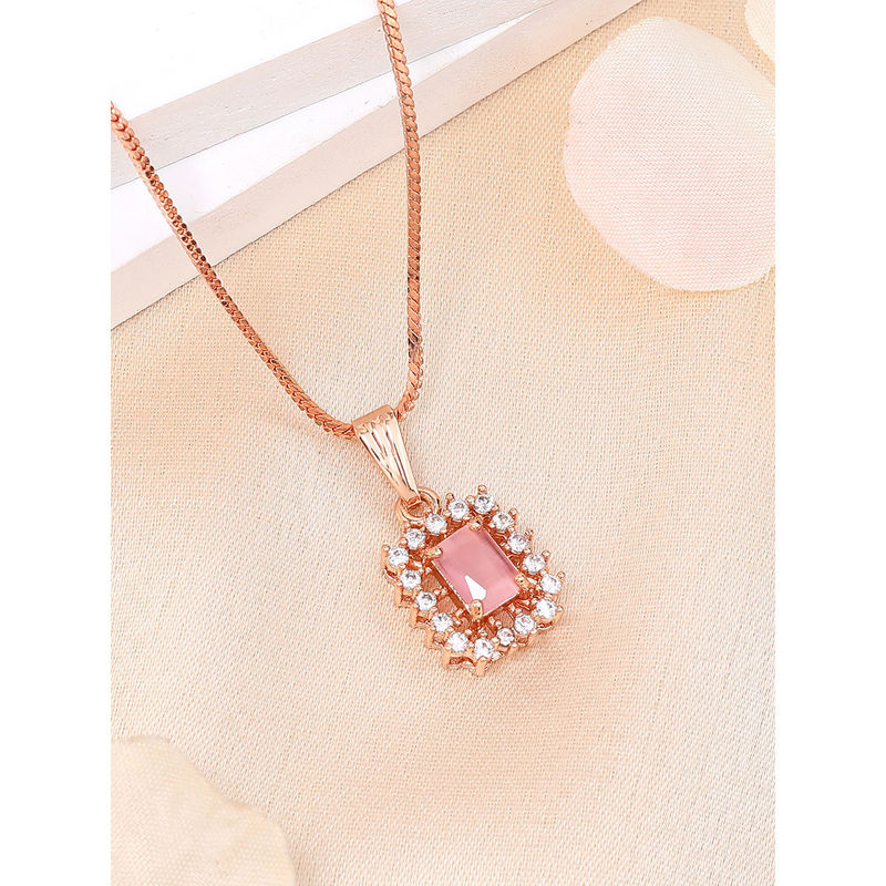 Buy Estele Rose Gold Plated Cz Mint Pink Crystal Ornamented Gehenna ...