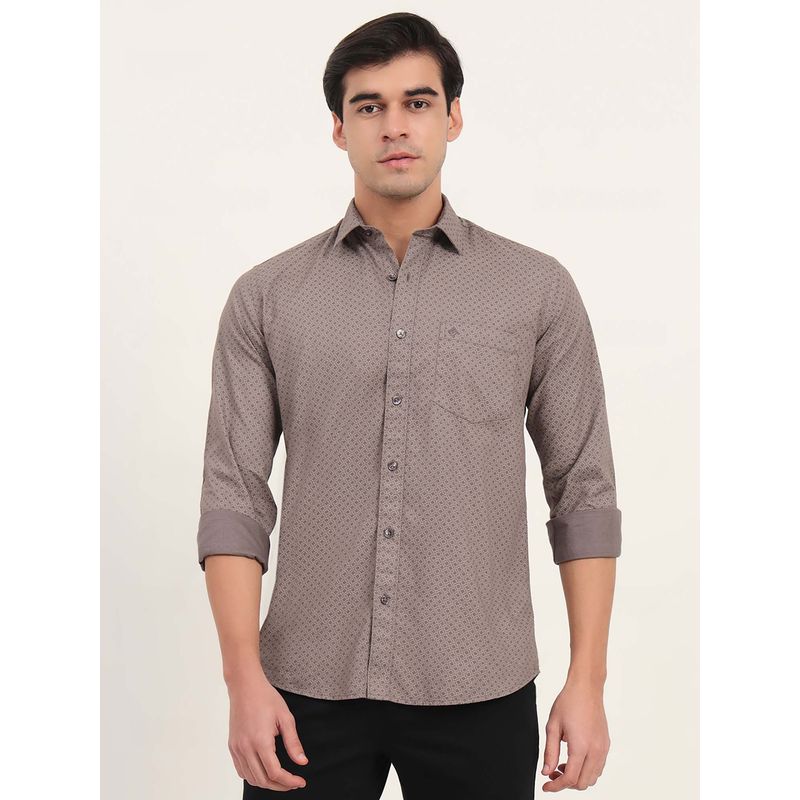Greenfibre Men Mauve Printed Casual Shirt (39)