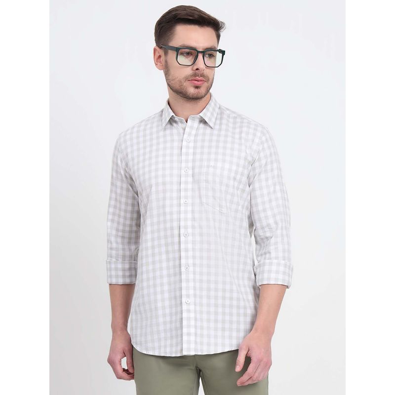 JadeBlue Men Grey Checks Casual Shirt (39)