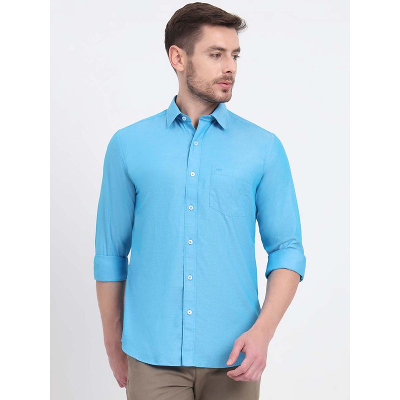 JadeBlue Men Aqua Solid Casual Shirt (39)