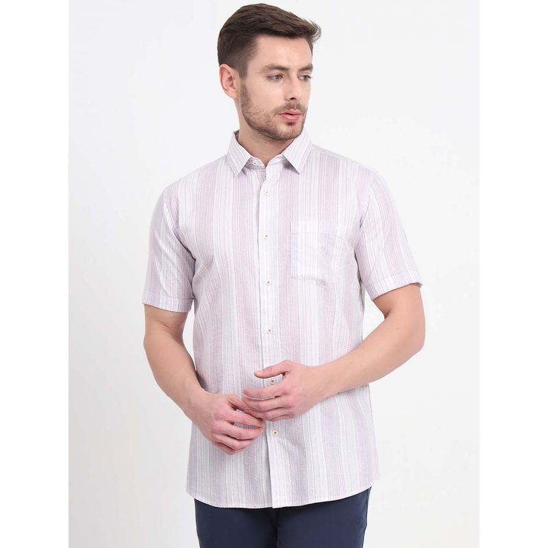 JadeBlue Men Lavender Stripes Casual Shirt (38)