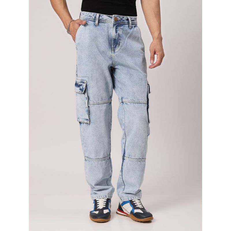 Style Quotient Men Light Blue Relaxed Fit Mid Rise Jeans (28)