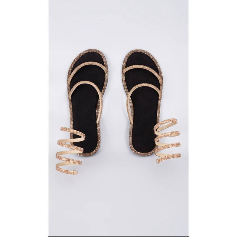 Sana K Luxurious Footwear Pillow Walk Gold Spring (EURO 36)