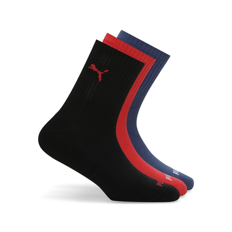 Puma Unisex Multi-Color Solid Socks (Pack of 3) (39/42)