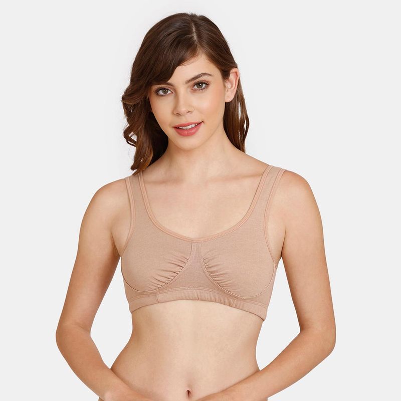 Zivame Women’s Wire-Free Lightly Padded Bra – 3/4 Coverage, Nylon Elastane, Beige, Size 36D - View #11