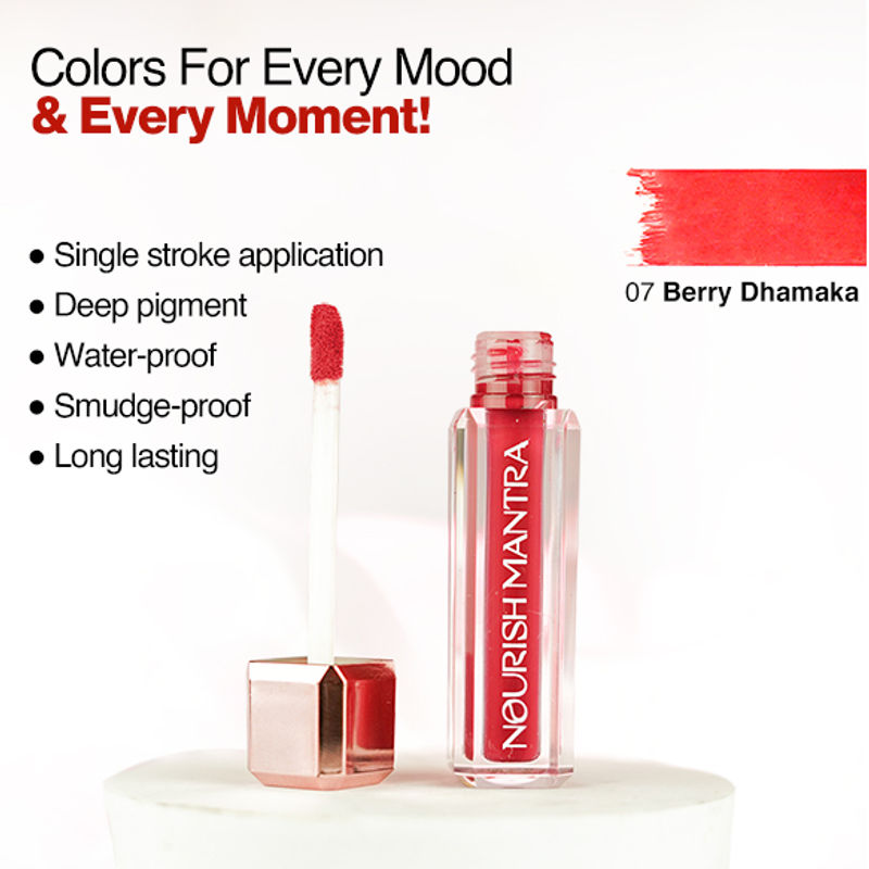 Nourish Mantra Berry Dhamaka Creamy Matte Liquid Lipstick with Long Stay Pigment