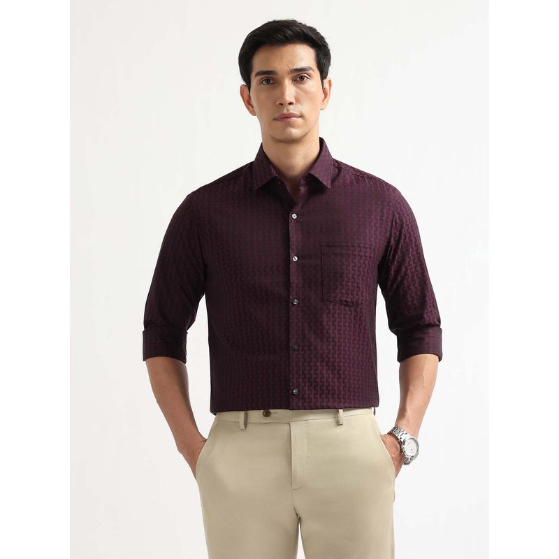 Arrow Men'S Self Design Geometric Auto Press Flx Shirt (42)