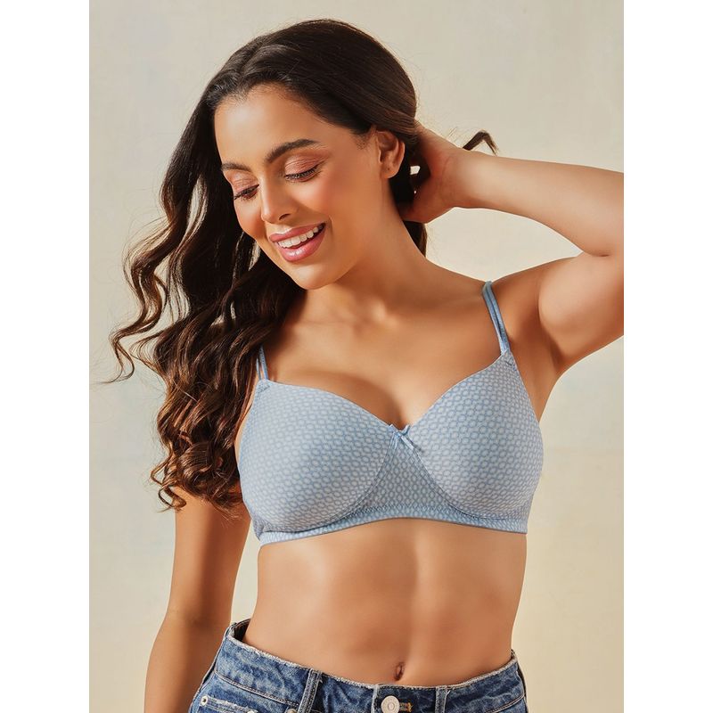 Clovia Printed Non-Wire Padded Full Coverage T-Shirt Bra (34B)