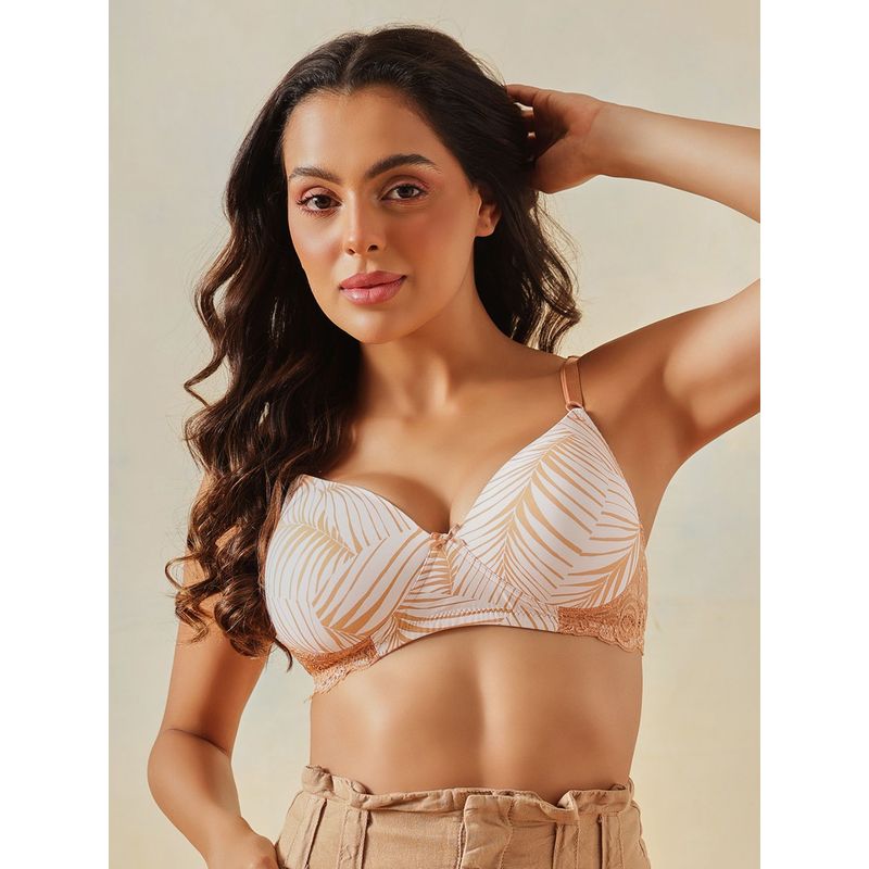 Clovia Printed Padded Non-Wire Full Cup T-Shirt Bra (32B)