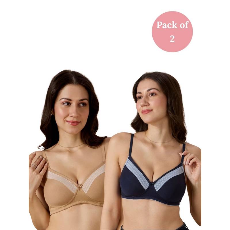 bodyline Valentine Cotton Bra for Women (Pack of 2) (34B)