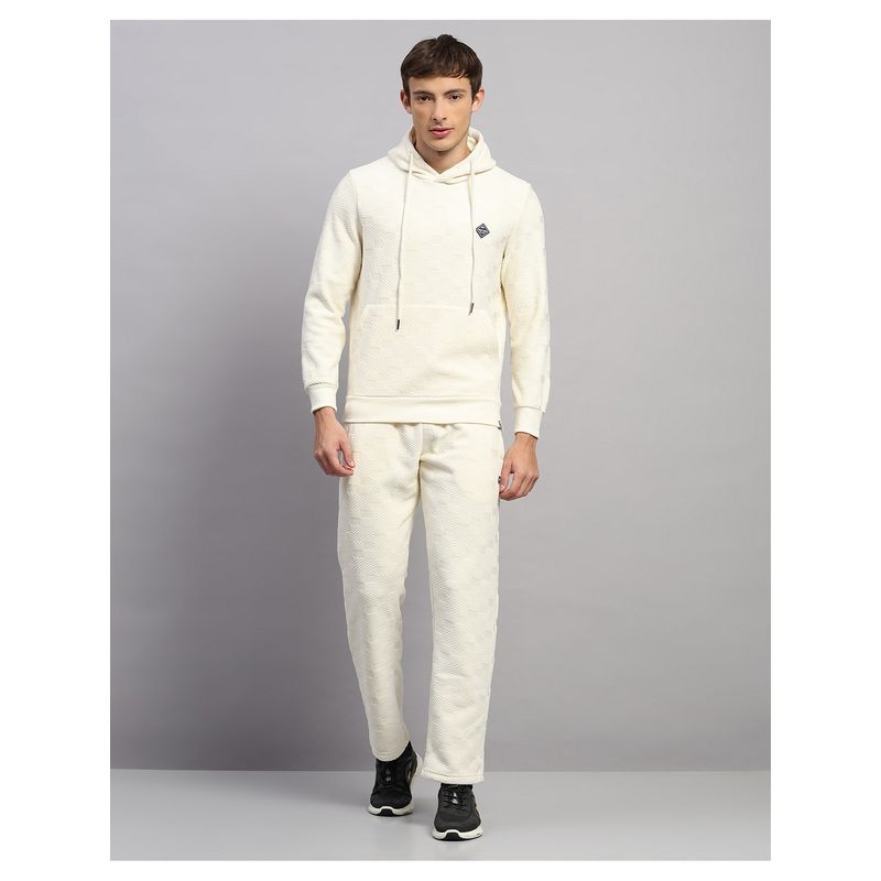 Monte Carlo Men's Off White Regular Fit Hooded Neck Winter Tracksuit (M)